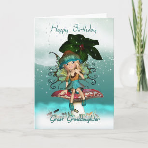 Grote kleindochter, Schattigee Fantasy Fairy Verja Kaart