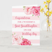 Grote kleindochter trouwdag gefeliciteerd kaart (Gele Bloem)