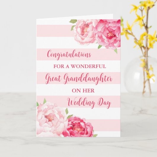 Grote kleindochter trouwdag gefeliciteerd kaart (Gele Bloem)