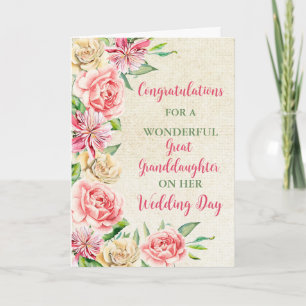 Grote kleindochter trouwdag gefeliciteerd kaart