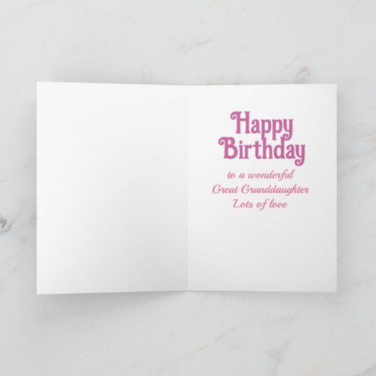 Grote kleindochter Verjaardag Pinguïn Ballerina Kaart (Binnen)