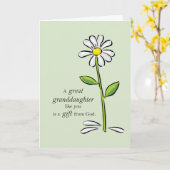 Grote kleindochter Verjaardag, Religieuze Groene D Kaart (Gele Bloem)