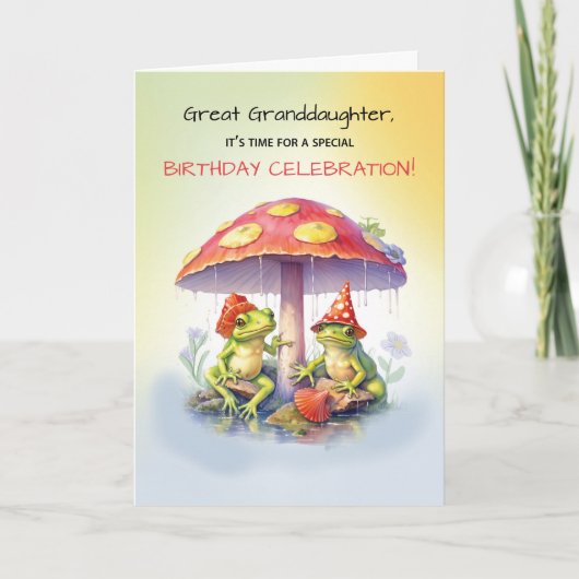 Grote kleindochter verjaardag schattige kikkers pa kaart (Voorkant)