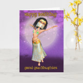 Grote kleindochter, vogelkaart met stomme danser kaart (Gele Bloem)