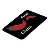 Grote & kleine rode pepers Vaatwasser Magneet (Linkerzijde)