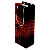 Grote kleine strepen met zwembad wijn cadeautas (Voorkant Gekanteld)