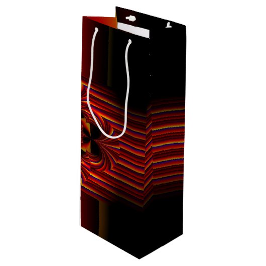 Grote kleine strepen met zwembad wijn cadeautas (Voorkant Gekanteld)