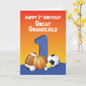 Grote kleinkind, jongen 1-jarige zondagse sportzal kaart (Gele Bloem)