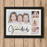 Grote Kleinkinderen Maken Het Leven Grand 4 Fotoco Imitatie Canvas Print<br><div class="desc">Een modern fotocollage cadeau voor grootouders met een sentimentele quote "Grandkids make life grand".Personaliseer met 4 afbeeldingen en kleinkinderen namen om het een onvergetelijk cadeau te maken voor kerst moederdag,  grootouders dag en verjaardag..</div>