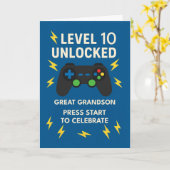 Grote Kleinzoon 10e Verjaardag Game Controller Lee Kaart (Gele Bloem)