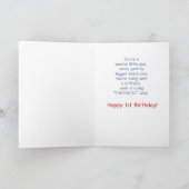 Grote kleinzoon aangepaste naam 1e Teddy Bear ball Kaart (Binnen)