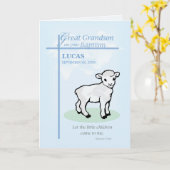 Grote kleinzoon aangepaste naam en datum doop blau kaart (Gele Bloem)