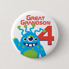 Grote kleinzoon alien naam leeftijd 4 knop ronde button 5,7 cm