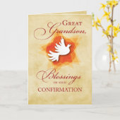 Grote kleinzoon, Bevestiging Gefeliciteerd Dove Kaart (Gele Bloem)