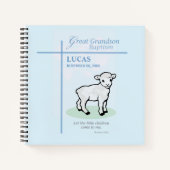 Grote kleinzoon doop Blauw Lam gepersonaliseerd Notitieboek (Voorkant)