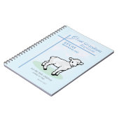 Grote kleinzoon doop Blauw Lam gepersonaliseerd Notitieboek (Linkerzijde)