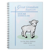 Grote kleinzoon doop Blauw Lam gepersonaliseerd Notitieboek (Voorkant)