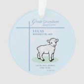 Grote kleinzoon doop Blauw Lam gepersonaliseerd Ornament (voorkant)