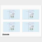 Grote kleinzoon doop Blauw Lam gepersonaliseerd Rechthoekige Sticker (Vel)