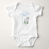 Grote kleinzoon doop Blauw Lam gepersonaliseerd Romper (Voorkant)