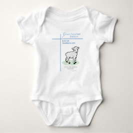 Grote kleinzoon doop Blauw Lam gepersonaliseerd Romper