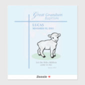 Grote kleinzoon doop Blauw Lam gepersonaliseerd Sticker (Vel)