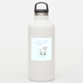 Grote kleinzoon doop Blauw Lam gepersonaliseerd Sticker