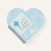 Grote kleinzoon doop blauwe kant gepersonaliseerd notitieboek (Voorkant)