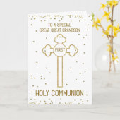 Grote kleinzoon Eerste Heilige Communie Goud Kaart (Gele Bloem)