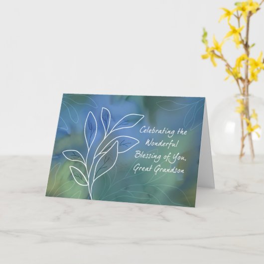 Grote kleinzoon religieuze verjaardag zegeningen kaart (Gele Bloem)