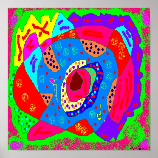 Grote kleur grote leuke kunst abstract poster (Voorkant)