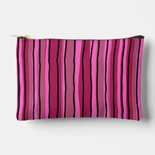 Grote Kleur Pop Hot Roze en Zwarte Strepen Cosmeti Etui