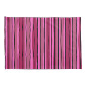 Grote Kleur Pop Hot Roze en Zwarte Strepen Kussensloop (Achterkant-Rechts)