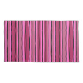 Grote Kleur Pop Hot Roze en Zwarte Strepen Kussensloop (Achterkant-Links)