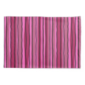 Grote Kleur Pop Hot Roze en Zwarte Strepen Kussensloop (Achterkant)