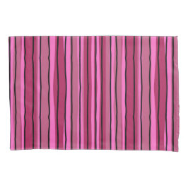 Grote Kleur Pop Hot Roze en Zwarte Strepen Kussensloop