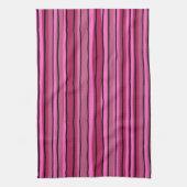 Grote Kleur Pop Hot Roze en Zwarte Strepen Theedoek (Verticaal)