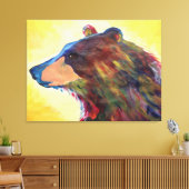 Grote Kleurrijke Abstract Beer Kunst Canvas Afdruk (Insitu (Woonkamer))