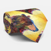 Grote kleurrijke Abstracte Beer Stropdas (Opgerold)