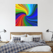 Grote, kleurrijke Abstracte canvas wandkunst (Insitu (Slaapkamer))