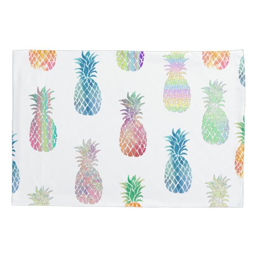 Grote kleurrijke ananas kussensloop (Achterkant)