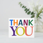 Grote Kleurrijke BEDANKT Briefkaart (Staand voorkant)