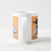 Grote kleurrijke Cartoon Duitse herdershond Grote Koffiekop (Achterkant)