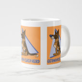 Grote kleurrijke Cartoon Duitse herdershond Grote Koffiekop (Voorkant rechts)