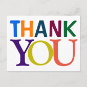Grote Kleurrijke DANK JE WEL Briefkaart (Voorkant)