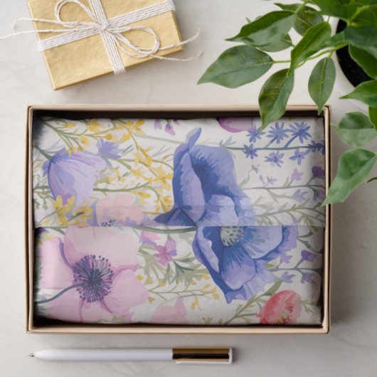 Grote kleurrijke en delicate bloemen tissuepapier (Geschenk)