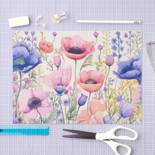 Grote kleurrijke en delicate bloemen tissuepapier (Craft)