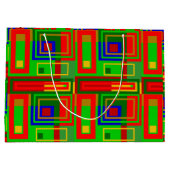 Grote Kleurrijke Glossy Kerstcadeau Tas Groot Cadeauzakje (Achterkant)