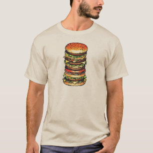 Grote, kleurrijke hamburger t-shirt
