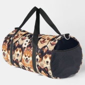 grote Kleurrijke hond, monogram dierlijk patroon Plunjezak (Rechterhoek)